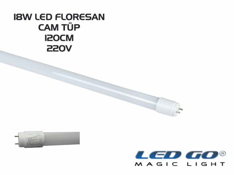 CAM TÜP LED FLORESAN 18W T8 1200MM 220V (30'lu PAKET OLARAK SATILIR)