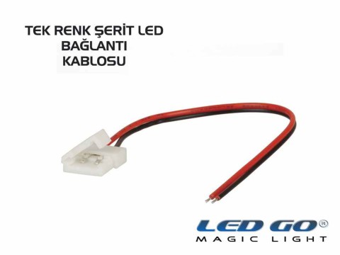 ŞERİT LED BİRLEŞTİRME BAĞLANTI KABLOSU-LEHİMSİZ-TEK RENKLER İÇİN-15CM