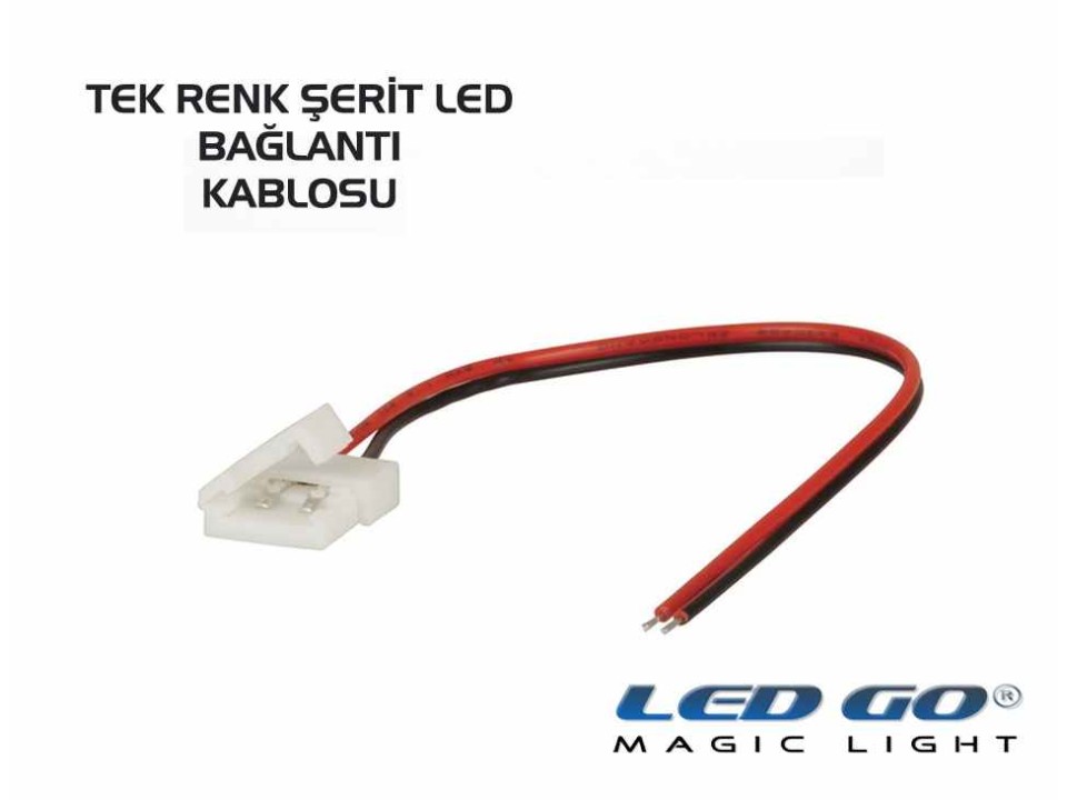 ŞERİT LED BİRLEŞTİRME BAĞLANTI KABLOSU-LEHİMSİZ-TEK RENKLER İÇİN-15CM