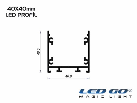 K40-SERISI LED KANALI 200cm,40x40mm