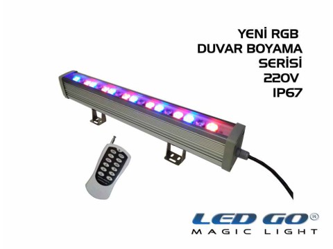 18W,RGB DUVAR BOYAMA,RF KUMANDALI,220V,50CM