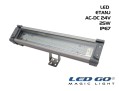 Led Go®LET-25A-24V ,Temperli Camlı LED Etanj Armatür, 25W,24V AC-DC,IP67