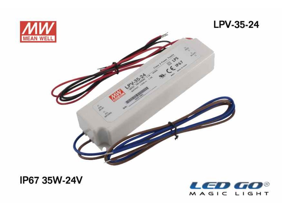 MEAN WELL  LPV-35-24 35 W, 24 V, 1.5 A,SABİT VOLTAJ