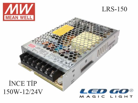 MEAN WELL LRS-150-24, 150W, 24 V, 6,5 A, SABİT VOLTAJ,İNCE TİP